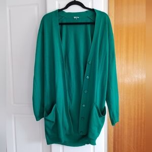 🍭Mavon vintage long button down cardigan with front pockets